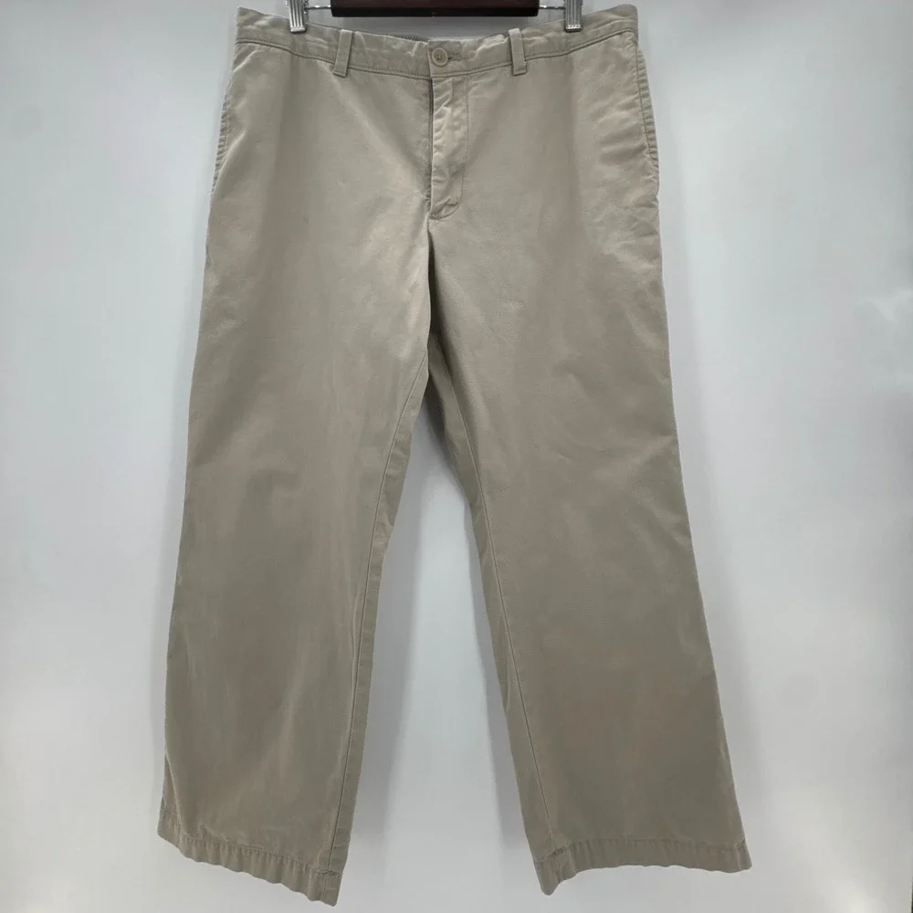 Banana Republic Chino‎ Pants Mens 34x30 Tan Cotton Flat Front Straight Mid Rise